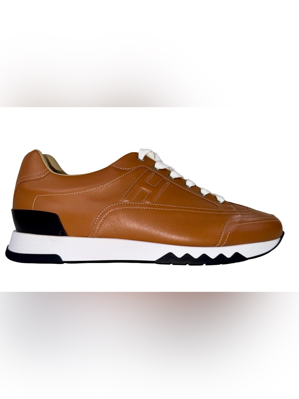 HERMES TRAIL SNEAKERS IN MARRON ALEZAN LEATHER